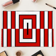 Square Maze Red Cosmetic Bag (xxl) by tmsartbazaar