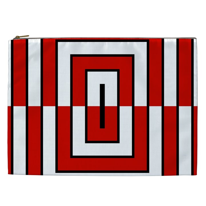 Square Maze Red Cosmetic Bag (XXL)