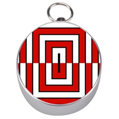 Square Maze Red Silver Compasses by tmsartbazaar