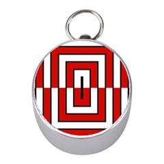 Square Maze Red Mini Silver Compasses by tmsartbazaar