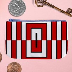 Square Maze Red Large Coin Purse by tmsartbazaar