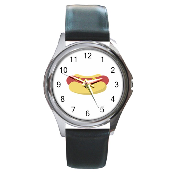 Hotdog Round Metal Watch