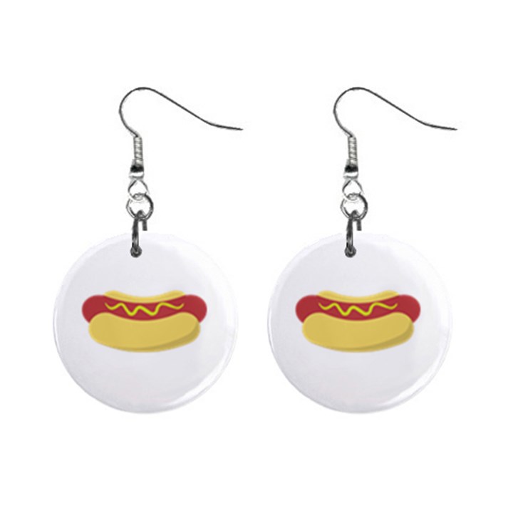 Hotdog Mini Button Earrings