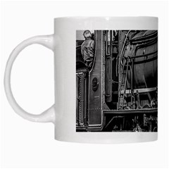 Steam Locomotive, Montevideo, Uruguay White Mugs by dflcprintsclothing