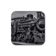 Steam Locomotive, Montevideo, Uruguay Rubber Coaster (square) 