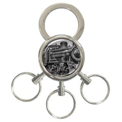 Steam Locomotive, Montevideo, Uruguay 3-ring Key Chain by dflcprintsclothing