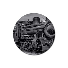 Steam Locomotive, Montevideo, Uruguay Rubber Coaster (round) 