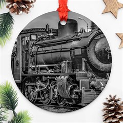 Steam Locomotive, Montevideo, Uruguay Round Ornament (two Sides) by dflcprintsclothing