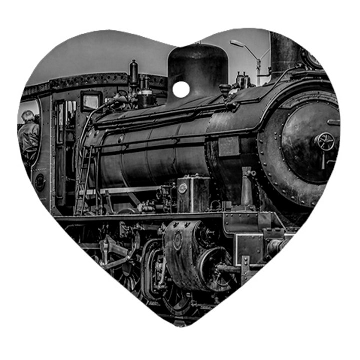 Steam Locomotive, Montevideo, Uruguay Heart Ornament (Two Sides)