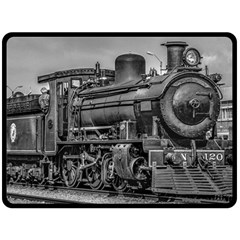 Steam Locomotive, Montevideo, Uruguay Fleece Blanket (large)  by dflcprintsclothing