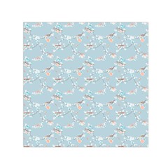 Birds And Flowers Small Satin Scarf (square) by CuteKingdom