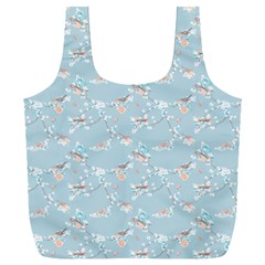 Birds And Flowers Full Print Recycle Bag (xxl) by CuteKingdom