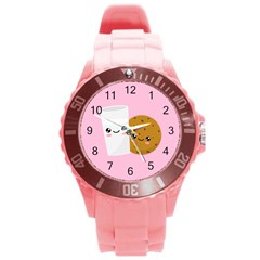 Milk And Cookie Round Plastic Sport Watch (l)