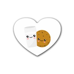 Milk And Cookie Heart Coaster (4 Pack)  by CuteKingdom