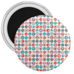 Aqua Coral Circles 3  Magnets by CuteKingdom