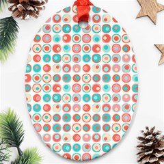 Aqua Coral Circles Ornament (oval) by CuteKingdom