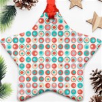 Aqua Coral Circles Ornament (Star) Front