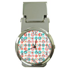 Aqua Coral Circles Money Clip Watches by CuteKingdom