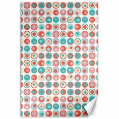 Aqua Coral Circles Canvas 20  X 30  by CuteKingdom