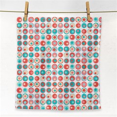 Aqua Coral Circles Face Towel by CuteKingdom