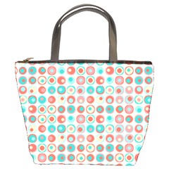 Aqua Coral Circles Bucket Bag by CuteKingdom