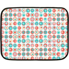 Aqua Coral Circles Double Sided Fleece Blanket (mini)  by CuteKingdom