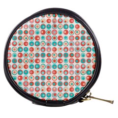 Aqua Coral Circles Mini Makeup Bag by CuteKingdom