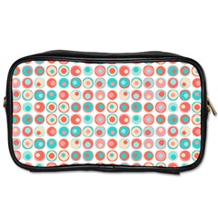 Aqua Coral Circles Toiletries Bag (two Sides) by CuteKingdom