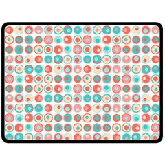 Aqua Coral Circles Fleece Blanket (large)  by CuteKingdom