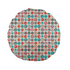 Aqua Coral Circles Standard 15  Premium Flano Round Cushions by CuteKingdom