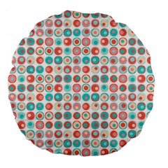 Aqua Coral Circles Large 18  Premium Flano Round Cushions by CuteKingdom