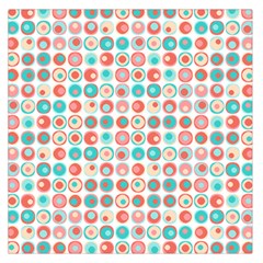 Aqua Coral Circles Large Satin Scarf (square) by CuteKingdom