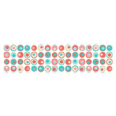 Aqua Coral Circles Satin Scarf (oblong) by CuteKingdom