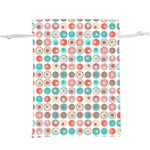 Aqua Coral Circles  Lightweight Drawstring Pouch (XL) Front