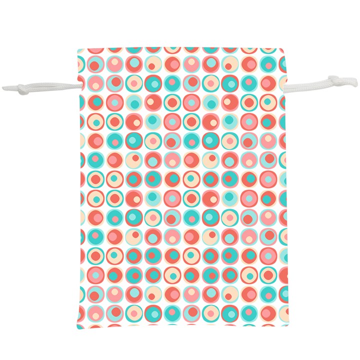 Aqua Coral Circles  Lightweight Drawstring Pouch (XL)