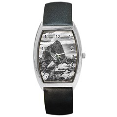 Fitz Roy And Poincenot Mountains, Patagonia Argentina Barrel Style Metal Watch by dflcprintsclothing