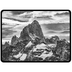 Fitz Roy And Poincenot Mountains, Patagonia Argentina Fleece Blanket (Large) 