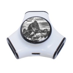 Fitz Roy And Poincenot Mountains, Patagonia Argentina 3-port Usb Hub by dflcprintsclothing