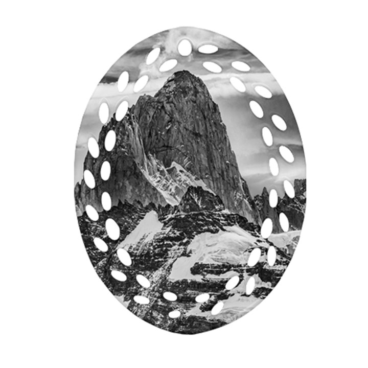 Fitz Roy And Poincenot Mountains, Patagonia Argentina Oval Filigree Ornament (Two Sides)