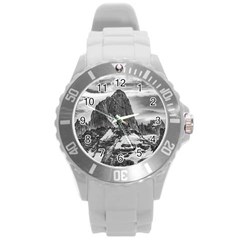 Fitz Roy And Poincenot Mountains, Patagonia Argentina Round Plastic Sport Watch (l) by dflcprintsclothing