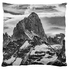 Fitz Roy And Poincenot Mountains, Patagonia Argentina Large Cushion Case (two Sides) by dflcprintsclothing