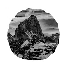 Fitz Roy And Poincenot Mountains, Patagonia Argentina Standard 15  Premium Round Cushions by dflcprintsclothing