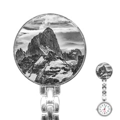 Fitz Roy And Poincenot Mountains, Patagonia Argentina Stainless Steel Nurses Watch