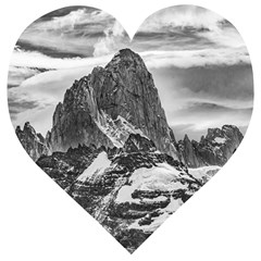 Fitz Roy And Poincenot Mountains, Patagonia Argentina Wooden Puzzle Heart