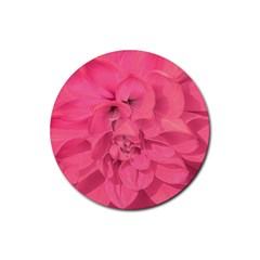 Beauty Pink Rose Detail Photo Rubber Coaster (round)  by dflcprintsclothing