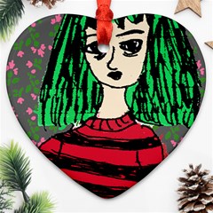 Freddy Girl Wall Grey Ornament (heart) by snowwhitegirl