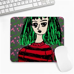 Freddy Girl Wall Grey Large Mousepads by snowwhitegirl