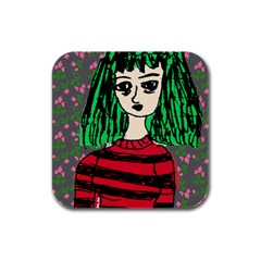 Freddy Girl Wall Grey Rubber Square Coaster (4 Pack)  by snowwhitegirl