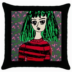 Freddy Girl Wall Grey Throw Pillow Case (black) by snowwhitegirl