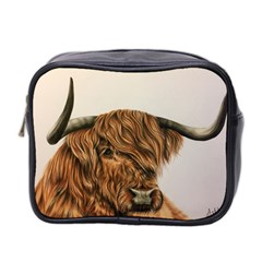 Highland Cow  Giclee Mini Toiletries Bag (two Sides) by ArtByThree